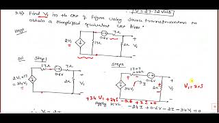 #BEC304  Network Analysis : Find V1 using source transformation Technique   example 2