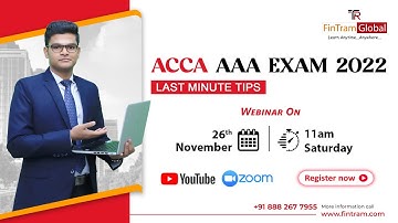 ⭐️ Join FREE ACCA AAA Exam Webinar | ACCA AAA Live Session| ACCA Advance Audit and Assurance exam.