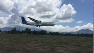 Garuda ATR 72-600 Explore ( DPS - MOF ) landing at Frans Seda Airport of Maumere, Flores NTT