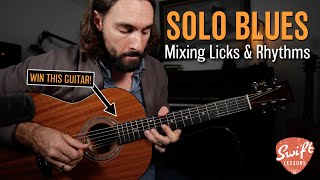 Solo Blues Guitar Practice Routine - Combining Licks & Rhythms in Gmaj!