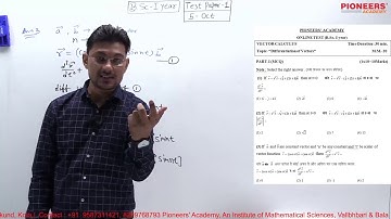 Vector Calculus B.Sc. Part-I Test-1 Problem-Solving Session by Vikas Sharma Sir.