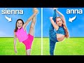 SWAPPING Lives with Anna McNulty for 24 Hours! *contortion challenge* | Family Fizz