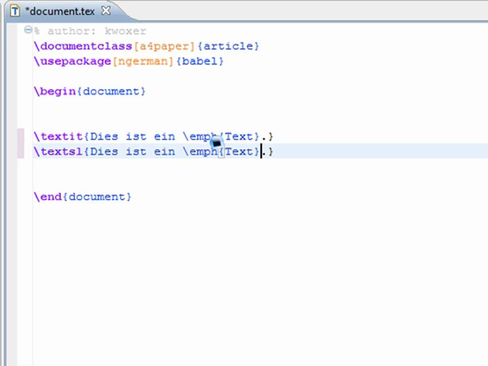 Kursivschrift - (LaTeX-1-020) - YouTube