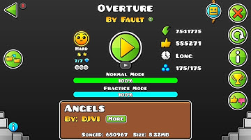 [Geometry Dash] Fire Gauntlet 2/5 Overture by Fault (Angels by DJVI)[Hard] 5* PERFECT