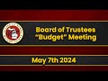The village of romeo board of trustees budget meeting  may 7th 2024