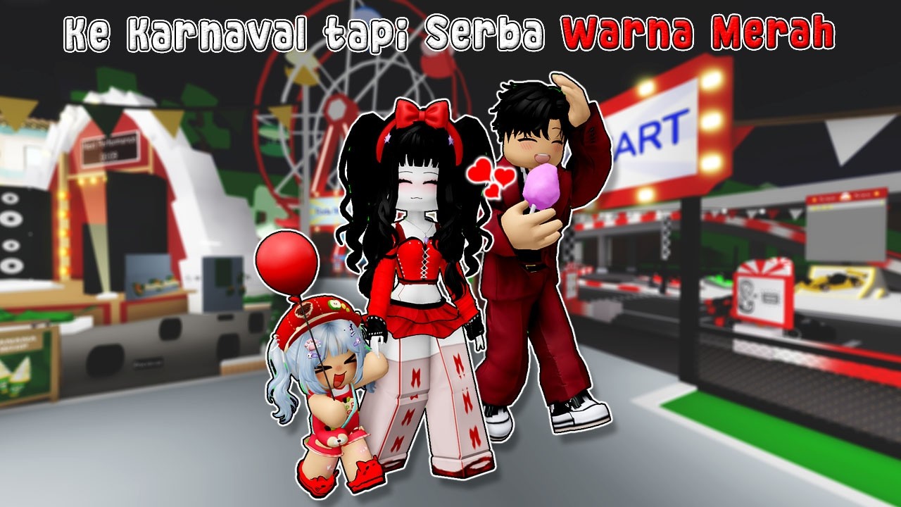 BIBI PENGEN KE KARNAVAL TAPI PAKEK BAJU WARNA SERBA MERAH | ROBLOX INDONESIA