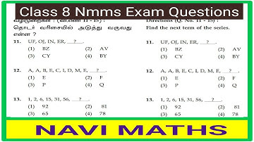 Nmms Exam Mat Questions in Tamil / Missing Number Tricks / Navimaths