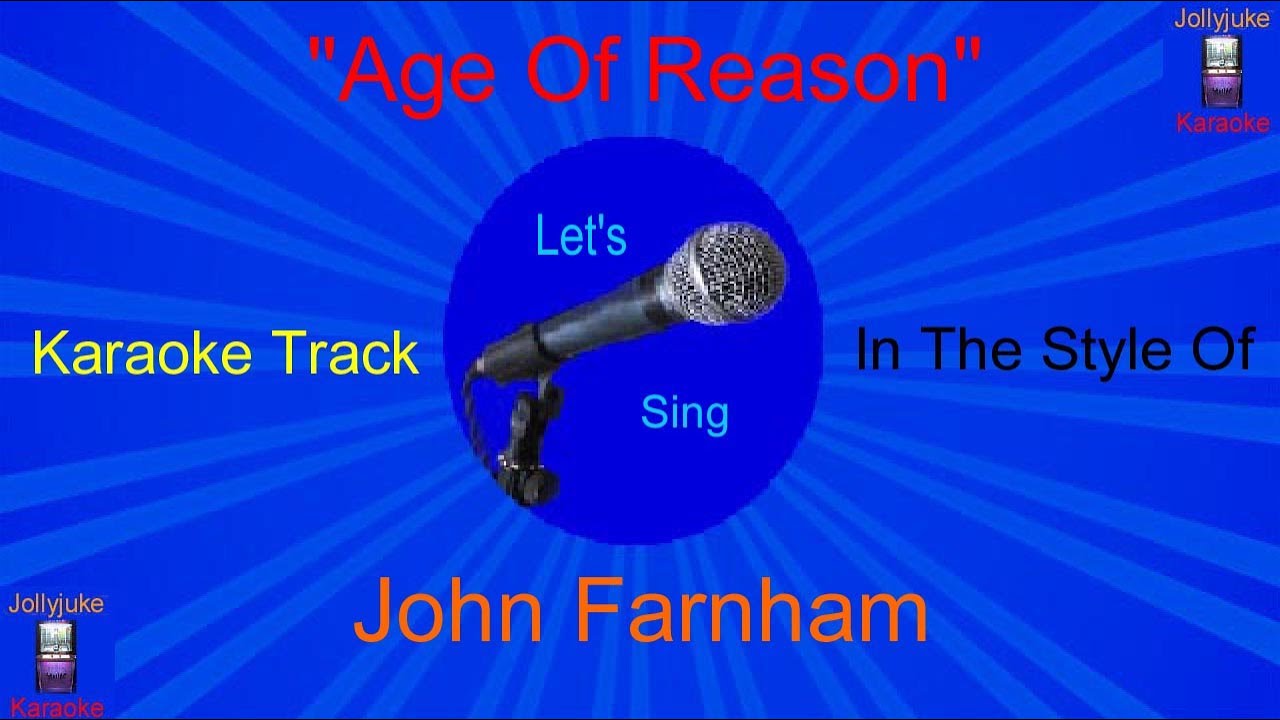 Age Of Reason Karaoke Track In The style of John Farnham YouTube