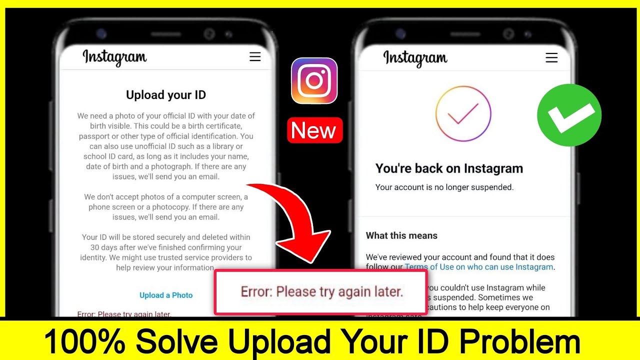 upload your id instagram error please try again later | instgram upload ...