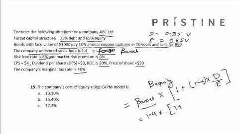 CFA Tutorial: Corporate Finance (Calculating Cost of Equity using CAPM model)