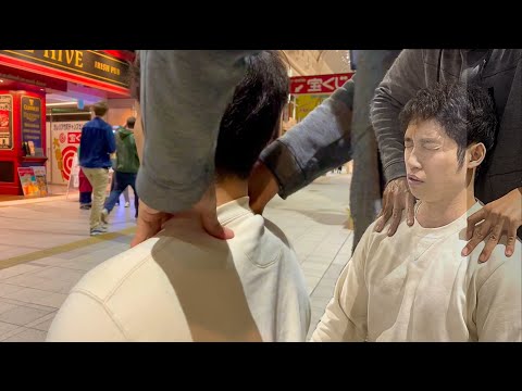 ASMR デスクワークで凄く疲れてるお兄さん！首と肩がガチガチ💦癒しのチェアマッサージ