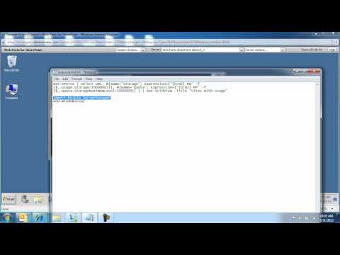 Reporting SharePoint 2010 Site Collections Storage and Quota using Windows PowerShell.wmv
