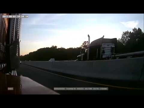 Pickup Truck Brakes on purpose to create accident with Trucker! Trucker Dash Cam Video