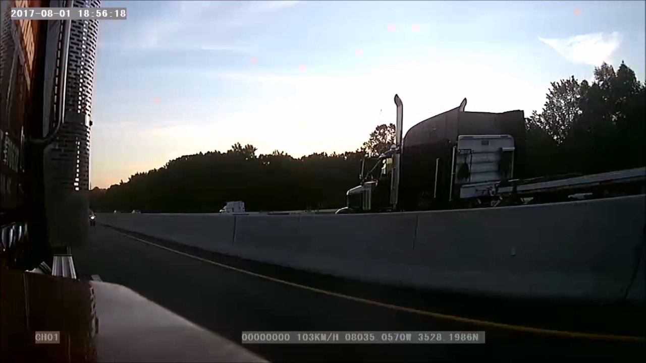 Pickup Truck Brakes on purpose to create accident with Trucker! Trucker
