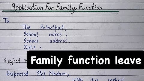 Family Function leave Application | Leave Application for Family Function