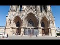 Reims france city  cathedral  summer 2022  4k 60fps asmr real time virtual walking tour