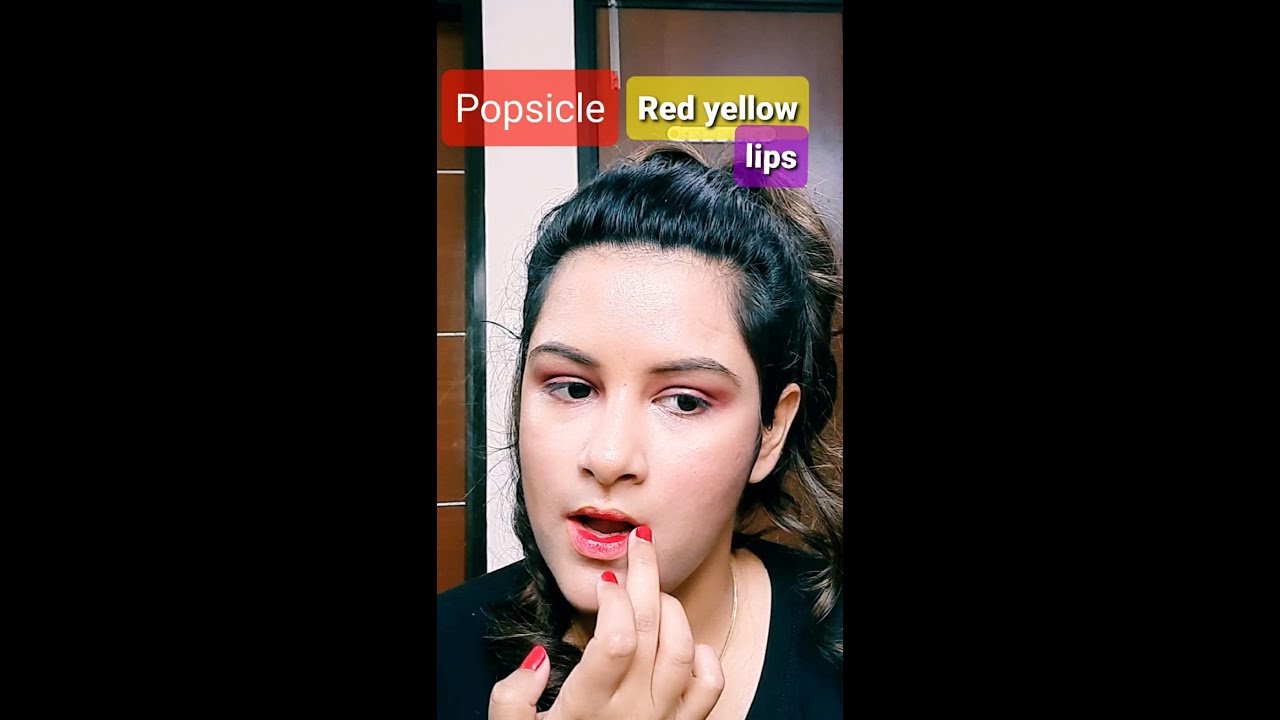 Popsicle yellow red lips 
