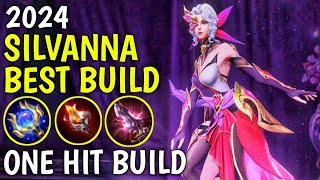 SILVANNA BEST BUILD 2024 | TOP 1 GLOBAL SILVANNA BUILD AND EMBLEM | SILVANNA VALENTINE SKIN GAMEPLAY