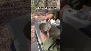 Yoda protein waffles at Lake Bob Sandlin SP  #outdoorcooking #tinycamper #teardropcamper #camping