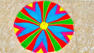 40 फंदे में बनाए सुंदर सा डॉर्मैट || new design doormat tutorial in hindi step by step