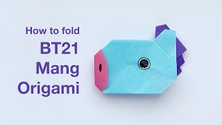 BT21 Mang Origami Tutorial. No Glue! (Li Kim Goh)