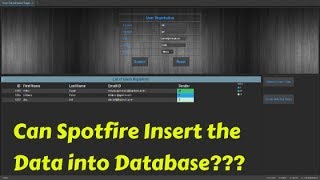 Spotfire Write Back into Database Part 1
