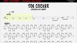 Video thumbnail of "JOE COCKER - Unchain my heart [DRUM SCORE]"