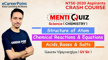 Menti-Quiz | Crash Course | Chemistry | Gaurav Sir | Career Point-NTSE