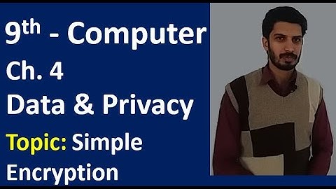 Lecture 3 Simple Encryption | Data And Privacy | Ch 4.| 9th Class Computer | By Sir Haseeb Ur Rehman
