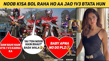 😍Random CUTE & RICH Girl call me Noob... 1v3 Tdm Challenge,🤬Random Call me Begger,pubg noob prank