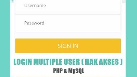 DEMO Tutorial Membuat Login Multi Level User dengan PHP dan MySQL