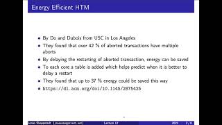 EDAN26 F12 / 1: Improving energy efficiency of hardware transactional memory (level 3)