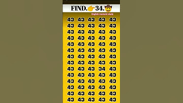 Find 👉 34 🤔 odd number puzzle 🧩#trendingshorts #puzzle #viralvideo #facts