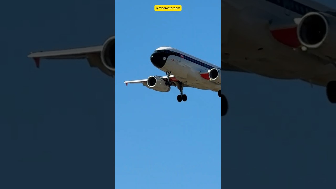 AIRBUS A319-131BEA RETRO LIVERY BRITISH AIRWAYS (LONDON TO AMSTERDAM) LANDING SCHIPHOL AIRPORT GEUPJ