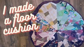 Finished Object - Scrappy Quilted Floor Cushion