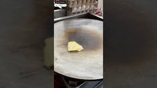 BUTTERY KULCHA CHEESE OMELETTE IN MAKING