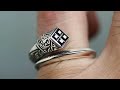 【 ZOCALO 】Ivy Spiral  Square Ring &mdash; 方形&middot;常春藤螺型戒指 ( 黑 / 白 )