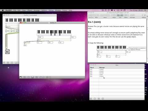 Max MSP Tutorial 07a2: Polyphony using [poly] & abstractions [2]