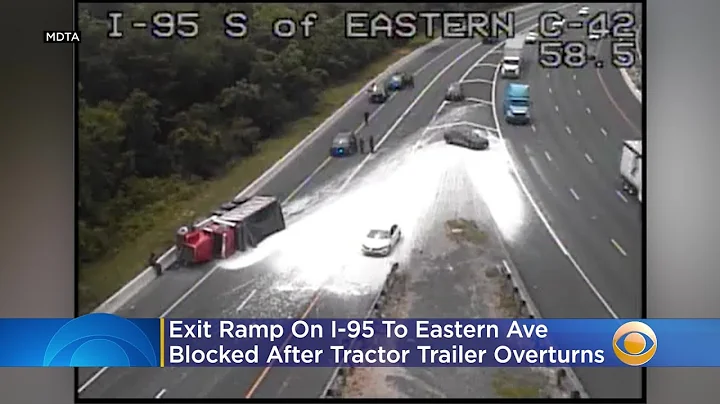 Exit Ramp On I-95 To Eastern Ave Blocked After Tractor Trailer Overturns