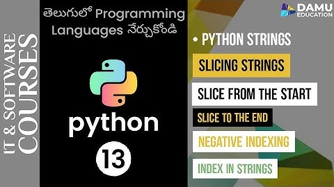 Python in Telugu | String Slicing, Slicing of Strings by using indexes in Python in Telugu #Python