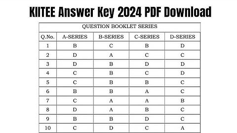 KIITEE Answer Key 2024 PDF Download | Phase 1 Exam Key, Objections