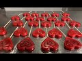 【PAPABUBBLE】 美味しいイチゴ味のハート型キャンディーの作り方 🍓💖🍭  / yummy strawberry-flavored heart-shaped candy 🍓💖🍭【パパブブレ】