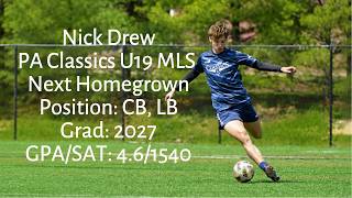 Nick Drew - MLS Next U19 - Summer 2026