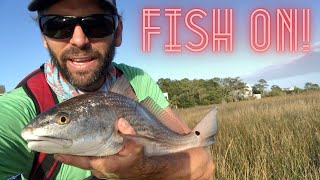 TWO Redfish on a FloodTide -- Ultra Light Tackle -- South Carolina