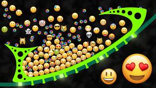 Roller Coaster - Survival Emoji Marble Race in Algodoo