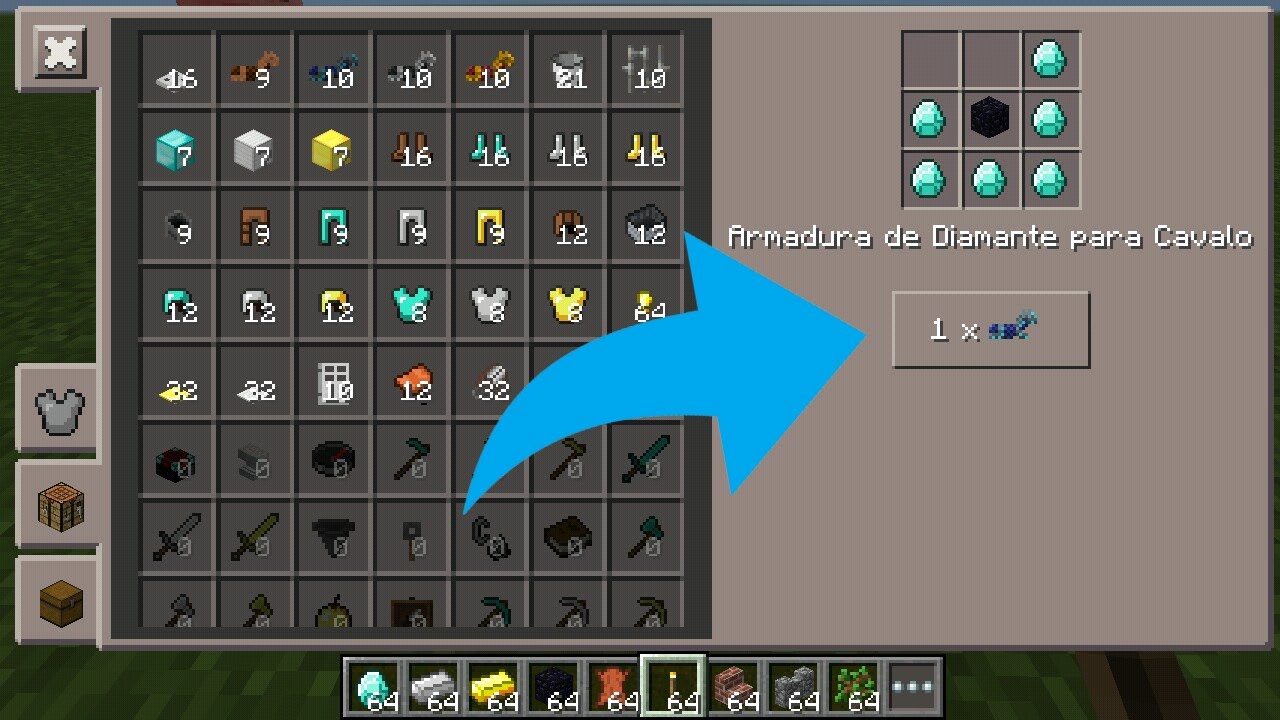 COMO CRAFTAR SELA E ARMADURAS PARA CAVALOS NO MINECRAFT PE 