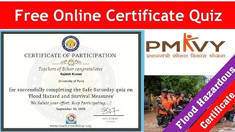Flood And Disaster Manegement Quiz l ONLINE CERTIFICATE QUIZ l Save Water Quiz l #FloodManegement