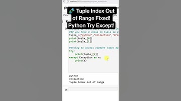 Tuple Index Out of Range? Fix It with Try & Except! #python #ai