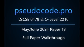 [Solved Past Paper] May/June 2024 Paper 13 IGCSE 0478 | O-Level 2210