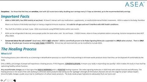 ASEA Redox Signaling Molecule Usage Instructions by Dr Foster Malmed